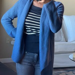Nic+Zoe Vivid Shawl Collar Cardigan, Evening Blue. Size XS.